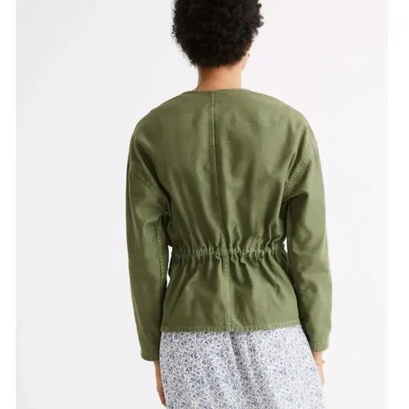 Madewell Claremont Drawstring Army Green Jacket - Picture 3 of 8
